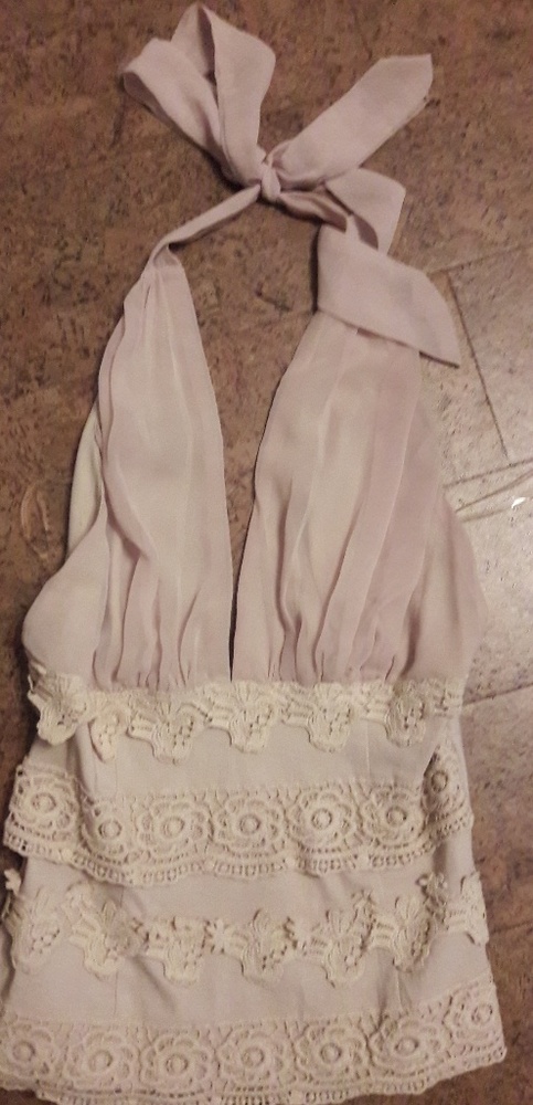 Beautiful Goddess Style Halter Top - Beige NWT